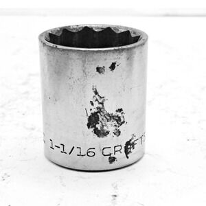 Craftsman Socket 1-1/16" 12 Point SAE Standard Depth 1/2" Drive Vintage‎ Chrome
